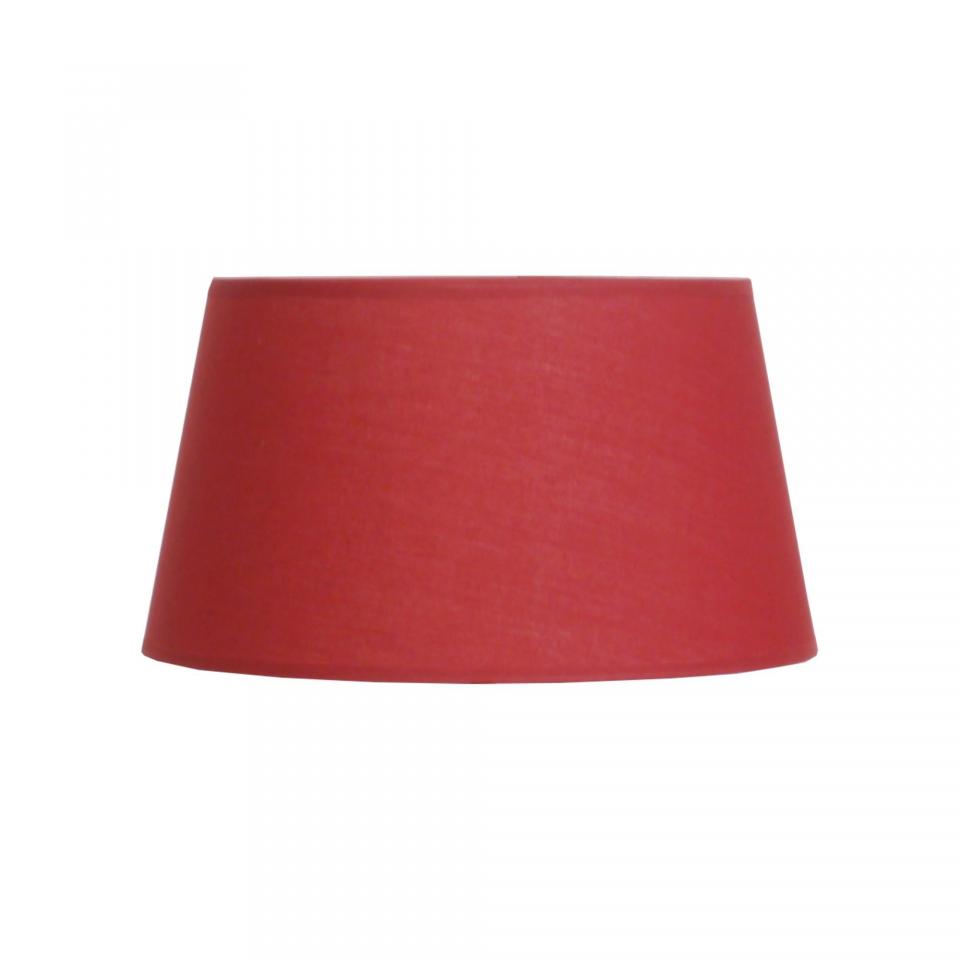 Abat-jour forme tambour en tissu rouge D25cm