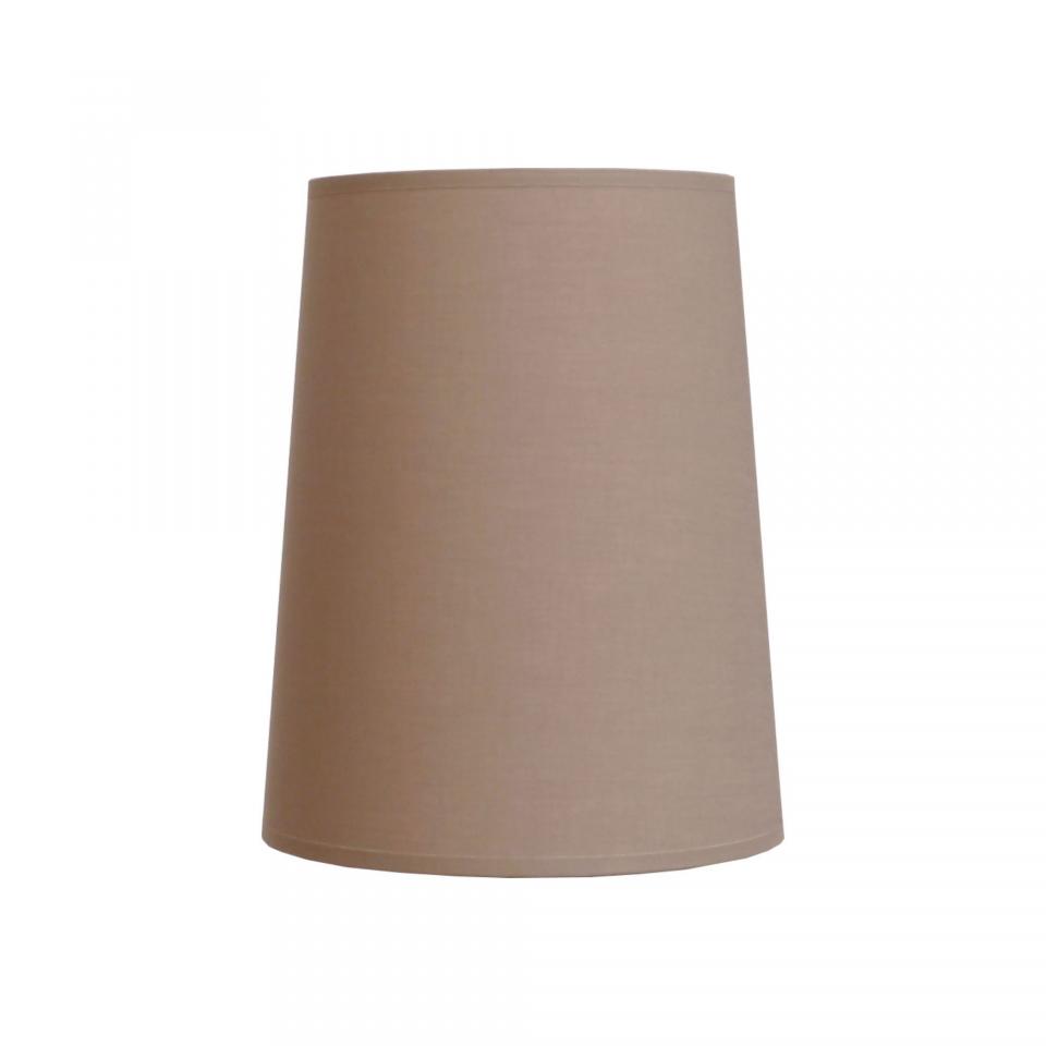 Abat-jour conique H25cm en tissu taupe D20cm Beige