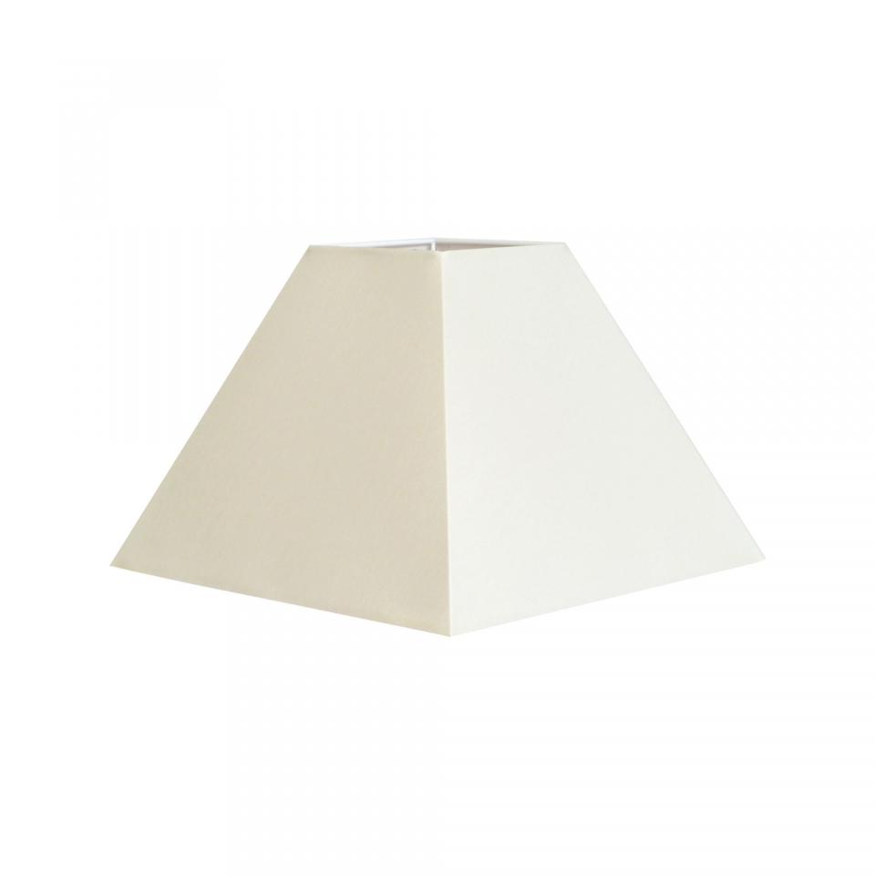 Abat-jour carré trapèze en tissu blanc 25x25cm Bla