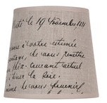 Abat jour forme conique haute en coton imprimé Manuscrit Abat jour forme conique haute