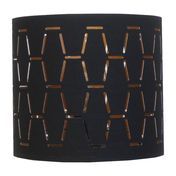 Abat-jour cylindrique noir ajouré intérieur cuivré