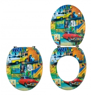 Abattant wc Déco Cuba color Multicolore PLANETE BAIN Abattant wc Déco Cuba color