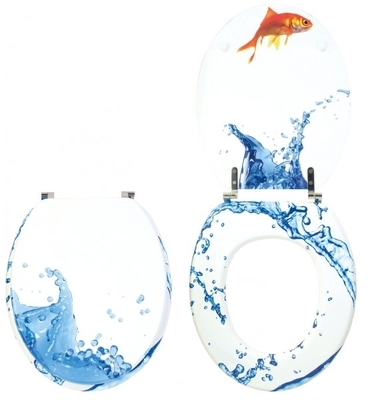 Abattant wc fantaisie décoration poisson Bleu PLANETE Abattant wc fantaisie décoration