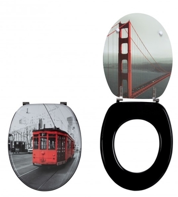 Abattant wc Déco sur le pont de San Francisco Noir Abattant wc Déco sur le pont