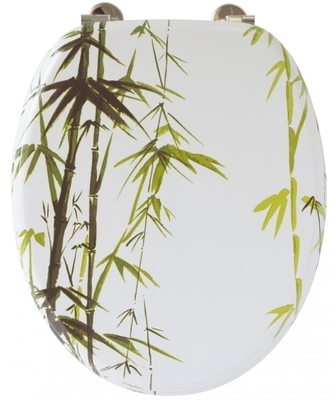 Abattant WC bambou - Vert Blanc PLANETE BAIN - Spécialiste Abattant WC bambou - Vert