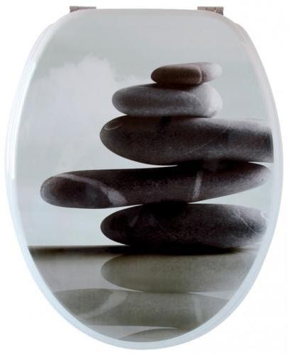 Abattant motifs zen galets Blanc PLANETE BAIN - Spécialiste Abattant motifs zen galets