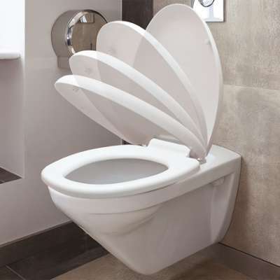 Abattant WC blanc avec frein de chute intégré Abattant WC blanc avec frein