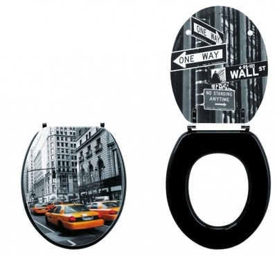 Abattant wc fantaisie déco de la city Noir PLANETE Abattant wc fantaisie déco