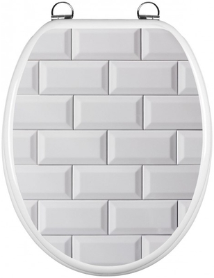 Abattant wc fantaisie Metro en Mdf blanc Blanc PLANETE Abattant wc fantaisie Metro