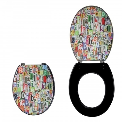 Abattant wc fantaisie en résine motif Graffiti Multicolore Abattant wc fantaisie en résine