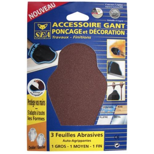 Pochette Abrasifs x3 Grains Moyens SEA