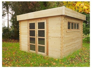 Abri en bois - TOIT PLAT- 9m² - CHALET & JARDIN