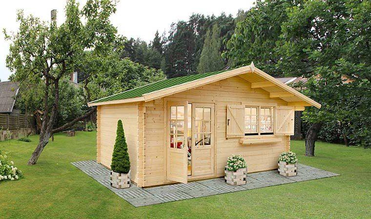 CHALET DE JARDIN COUVERTURE EN SHINGLES & DOUBLE V