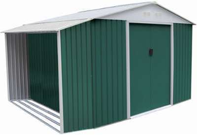 Abri de jardin métal Rosas 7 06 m avec abri bûche Abri de jardin métal Rosas