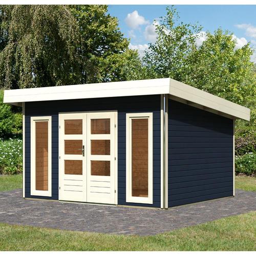Abri de jardin à toit plat 13.62m² en pin gris gra