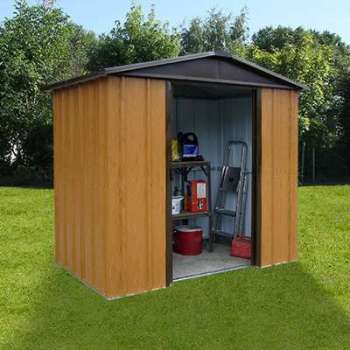 Abri de jardin métal 4,38 m² - aspect bois et marr