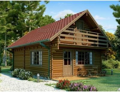 Chalet Lincoln avec étage en bois de 68mm - 95m Chalet Lincoln avec étage