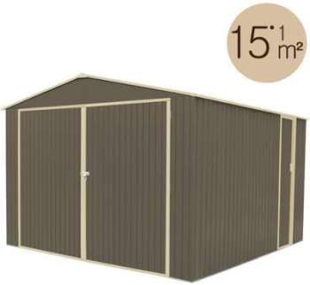 Abri de jardin métal 15 17 m2 kit d ancrage inclus Abri de jardin métal 15 17