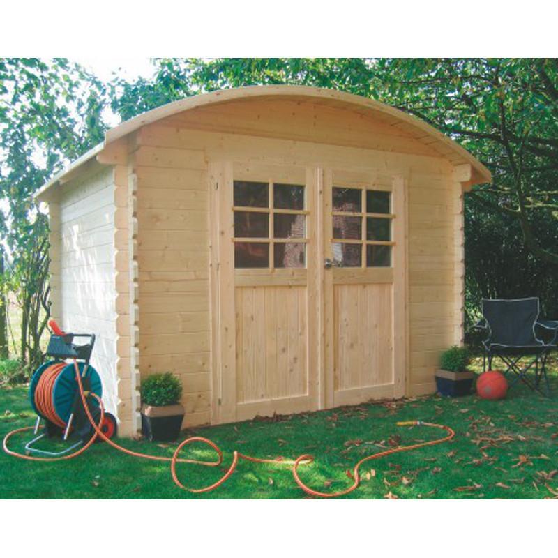 Abri de jardin toit rond en bois certifié 7,09m² -
