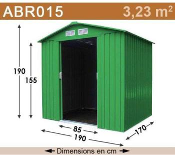 Promo - Abri de jardin métal vert 3 23 m2 kit d ancrage Promo - Abri de jardin métal