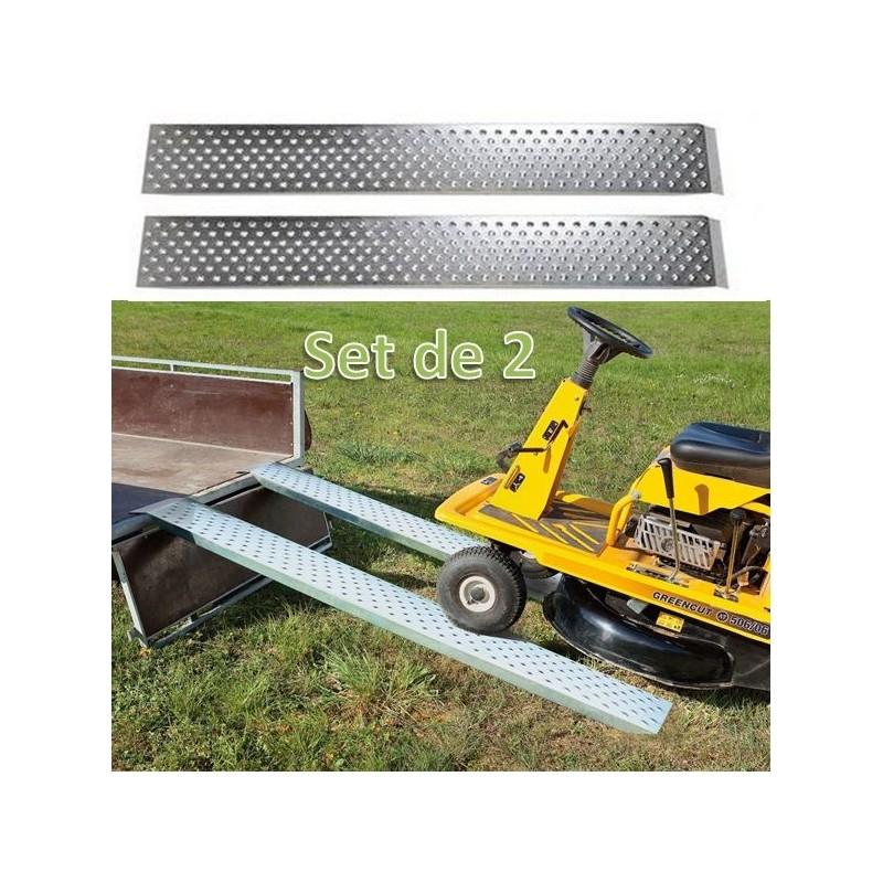 LOT DE 2 RAMPES DE CHARGEMENT EN ACIER GALVANISE