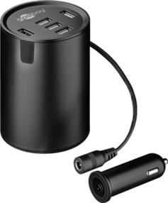 Chargeur 12V forme gobelet avec 5x USB Goobay Chargeur 12V forme gobelet