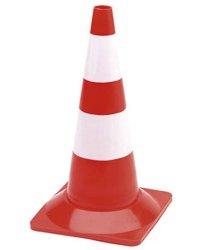 Cône de signalisation rouge et blanc - 50 cm Cône de signalisation rouge