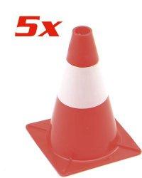 Pack de 5 cônes de signalisation rouge et blanc - 30 Pack de 5 cônes de signalisation