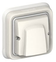Sortie de câbles Prog Plexo complet encastré blanc