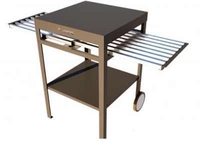 Desserte roulante + plateau - en aluminium - Mod6