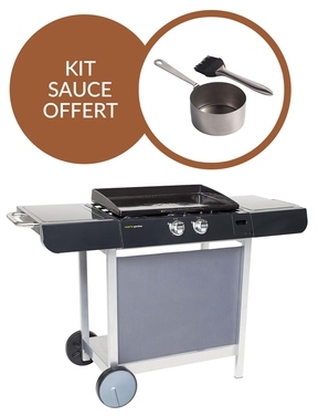 Kit plancha Finesta 63 sur chariot + kit sauce 2 p