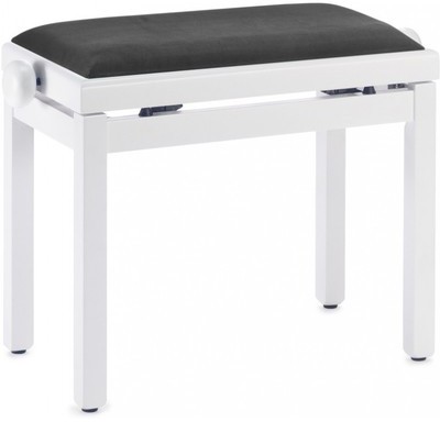Banquette blanche mate pour piano, avec pelote en