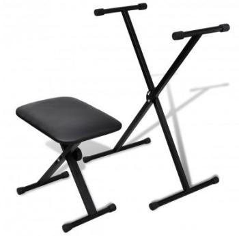 VidaXL Support et tabouret pour clavier réglables