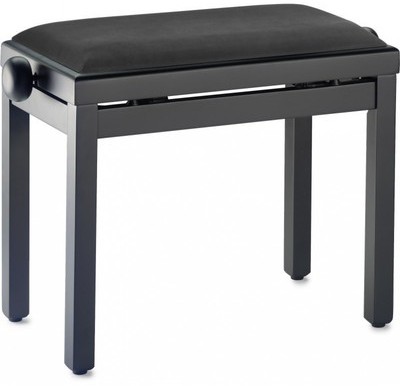 Banquette noire mate pour piano, avec pelote en ve