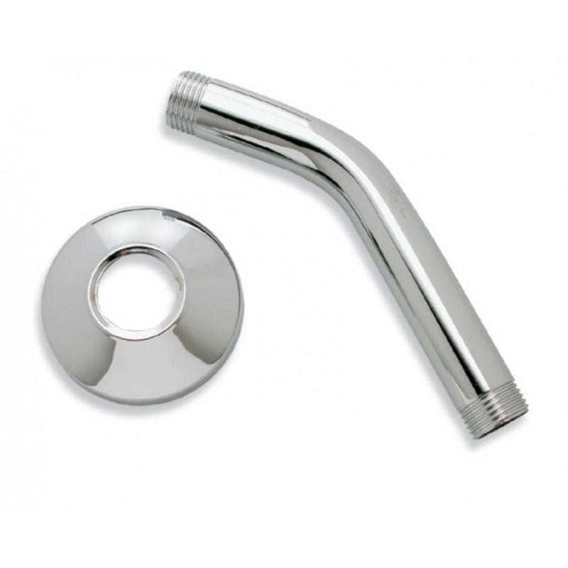 Bras de douche coudé 150 mm laiton chromé avec ros