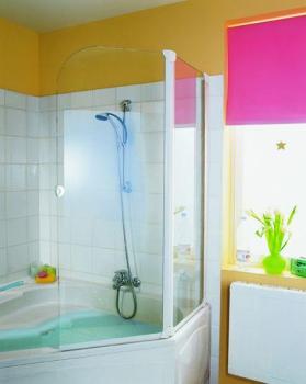 HSK - Badewannenfaltwand 1 pièce, 50 ESG claire et