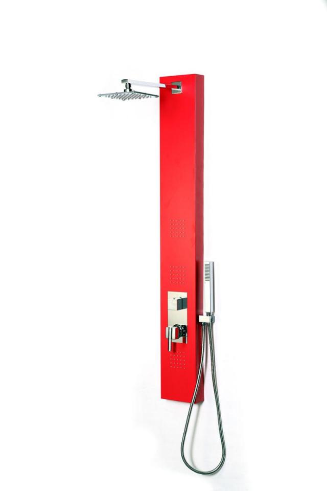 Colonne de douche hydromassante rouge TRENDY Colonne de douche hydromassante