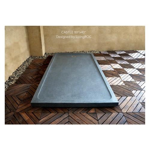 Receveur de Douche Pierre Géant 200x100 taillé dan