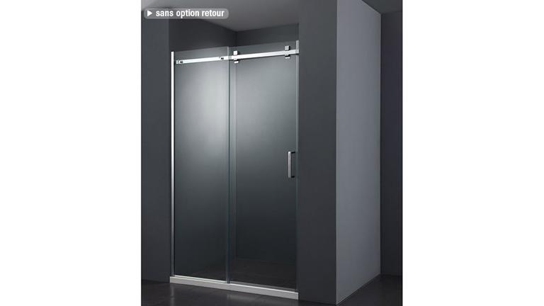 Paroi verre douche 120 ou 140 cm avec porte coulissante Paroi verre douche 120 ou