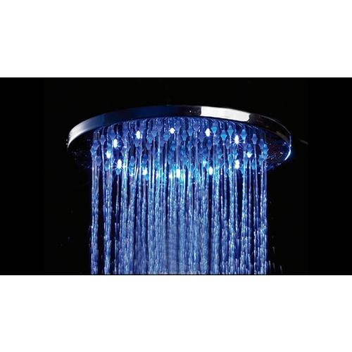 Pomme de douche ronde effet pluie avec LEDs 50 x 50 Pomme de douche ronde effet