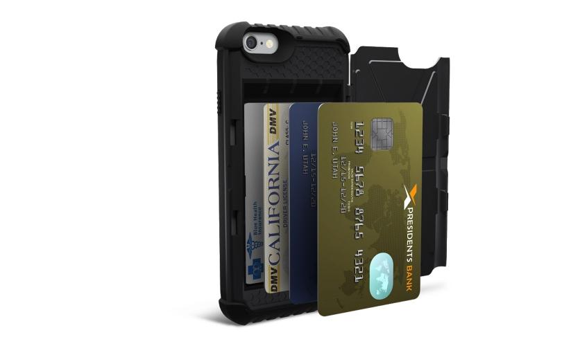 Protection iPhone 6/6S porte-cartes Trooper Noir