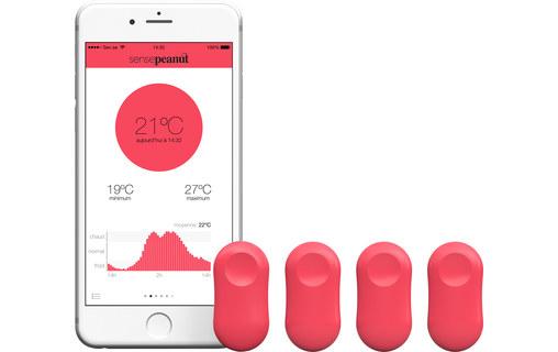 Sen.se Pack de 4 ThermoPeanut Rouge - Thermomètre