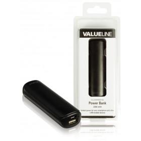 Batterie portable 2 200 mAh, 5 V, 1 A, noire