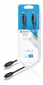 Câble optique Toslink, mâle vers mâle, 1 m, gris