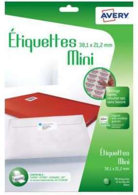 Papier créatif Avery 780 Mini-etiquettes 38,1x21,2
