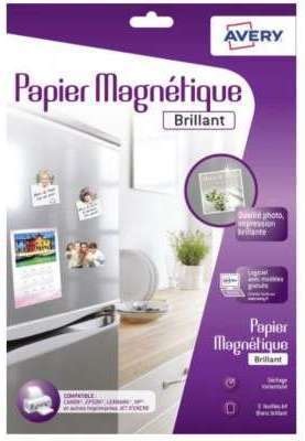 Papier créatif Avery 3 Papiers magnétiques brillan