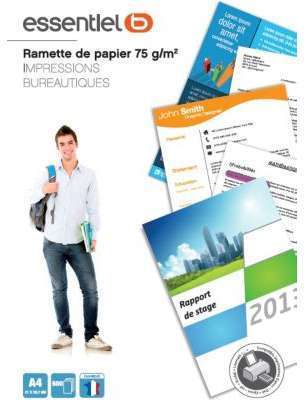 Papier ramette Essentielb Papier 75g 500 feuilles
