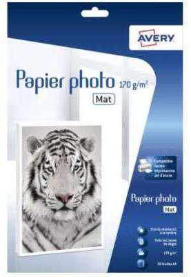 Papier photo Avery 20 Photos mates A4 170g/m²