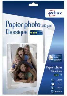 Papier photo Avery 40 Photos brillantes A4 180g/m²