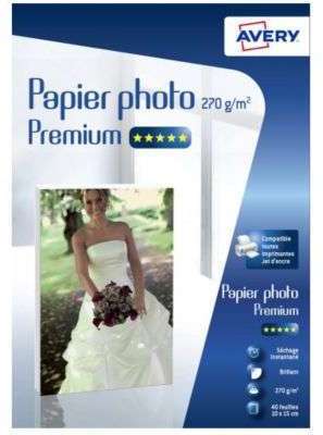 Papier photo Avery 40 Photos brillantes 10x15 270g